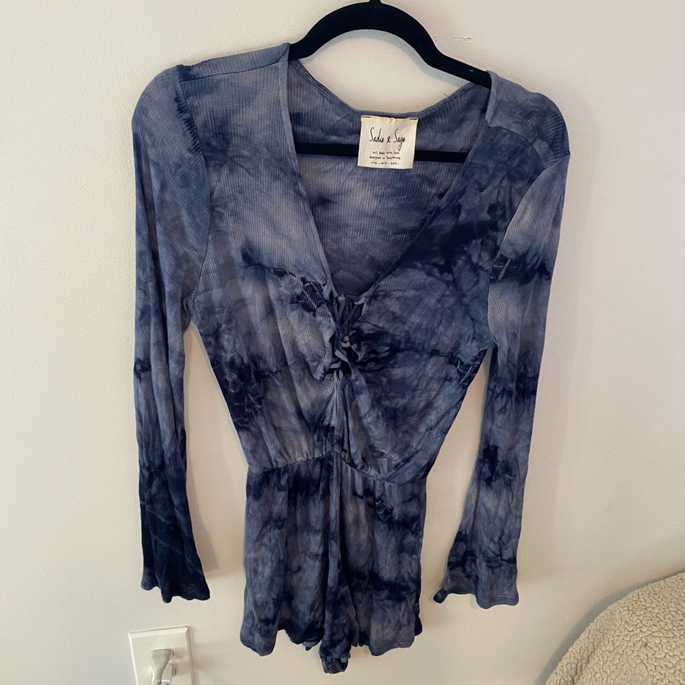 Long Sleeve Tie Dye Romper